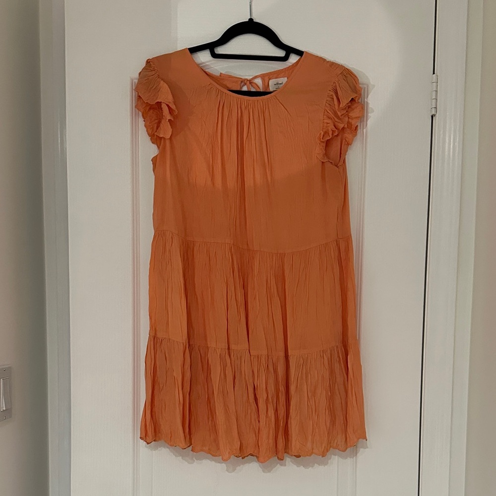Wilfred Orange Tiered Ruffle-Sleeve Dress